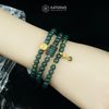  Vòng Chuỗi Lam Ngọc 5.6 Li Mix Xu Vàng Chữ Lộc, Ngũ Điếu Và Bà Hồ Ly Ôm Viên Chủ Vàng Trang Sức (Không Kén Mệnh) 1-126009 