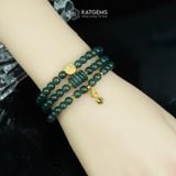 Vòng Chuỗi Lam Ngọc 5.6 Li Mix Xu Vàng Chữ Lộc, Ngũ Điếu Và Bà Hồ Ly Ôm Viên Chủ Vàng Trang Sức (Không Kén Mệnh) 1-126009 