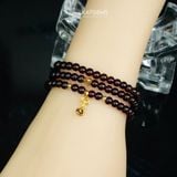  Vòng Chuỗi Đá Garnet 4.6 Li Mix Bi Kim Tiền Và Bà Hồ Ly Ôm Viên Chủ Vàng Trang Sức (Hỏa, Thổ) 125008 