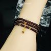  Vòng Chuỗi Đá Garnet 4.6 Li Mix Bi Kim Tiền Và Bà Hồ Ly Ôm Viên Chủ Vàng Trang Sức (Hỏa, Thổ) 125008 