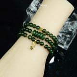  Vòng Chuỗi Ngọc Bích 6 Li Mix Bi Kim Tiền, Ngũ Điếu Và Bà Hồ Ly Ôm Viên Chủ Vàng Trang Sức  (Không Kén Mệnh) 2-128002 