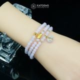  Vòng Chuỗi Ngọc Phỉ Thúy Tím Tử La Lan 4.8 Li Mix Bi Kim Tiền, Hạt Gạo Vàng Chữ Lộc Và Túi Tiền Kim Bảo (Không Kén Mệnh) 1-127037 