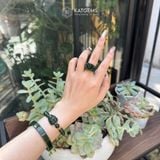  Nhẫn Khối Ngọc Bích Canada VIP Hoa Mẫu Đơn Bản 10ly (Không Kén Mệnh) 