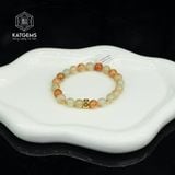  Vòng Đơn Ngọc Hồng Phỉ 7-8li Mix Charm Chú Om (Không Kén Mệnh) 2-131007 