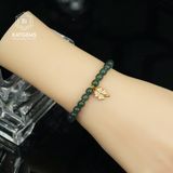  Vòng Đơn Lam Ngọc 5-6li Mix Charm Cỏ Bốn Lá Vàng Trang Sức (Không Kén Mệnh) 1-126009/3 