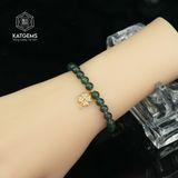  Vòng Đơn Lam Ngọc 5-6li Mix Charm Cỏ Bốn Lá Vàng Trang Sức (Không Kén Mệnh) 1-126009/3 