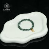  Vòng Đơn Lam Ngọc 5-6li Mix Charm Cỏ Bốn Lá Vàng Trang Sức (Không Kén Mệnh) 1-126009/3 