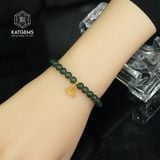  Vòng Đơn Lam Ngọc 5-6li Mix Charm Hoa Sen Vàng Trang Sức (Không Kén Mệnh) 1-126009/3 