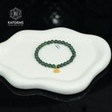  Vòng Đơn Lam Ngọc 5-6li Mix Charm Hoa Sen Vàng Trang Sức (Không Kén Mệnh) 1-126009/3 