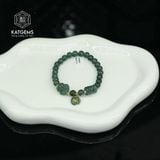  Vòng Đơn Lam Ngọc 5-6li Mix Ngũ Điếu, Hồ Ly Và Charm Túi Tiền Vàng Trang Sức (Không Kén Mệnh) 1-126009/3 