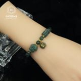  Vòng Đơn Lam Ngọc 5-6li Mix Ngũ Điếu, Hồ Ly Và Charm Túi Tiền Vàng Trang Sức (Không Kén Mệnh) 1-126009/3 