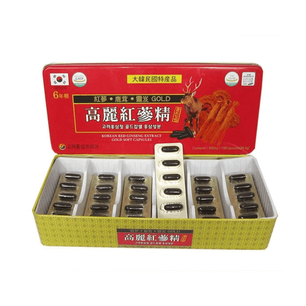 Viên Đạm Sâm Nhung Hươu Linh Chi Kana Hộp Đỏ 120 Viên