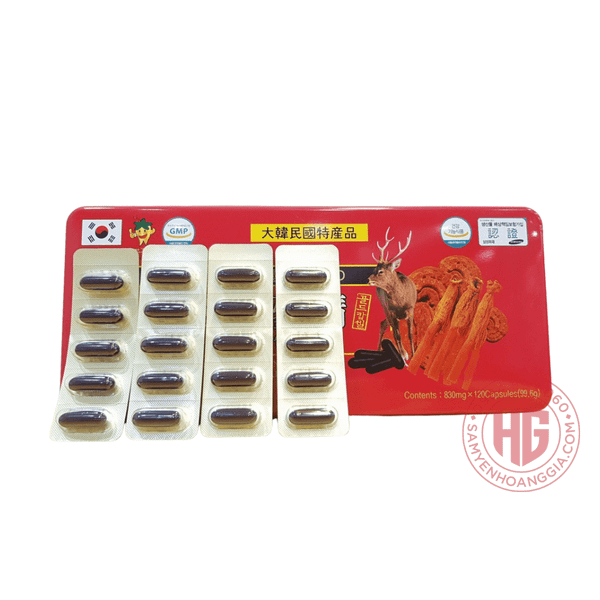Viên Đạm Sâm Nhung Hươu Linh Chi Kana Hộp Đỏ 120 Viên