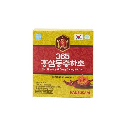 Nước Hồng Sâm Đông Trùng Hạ Thảo 365 Hộp 20 Gói