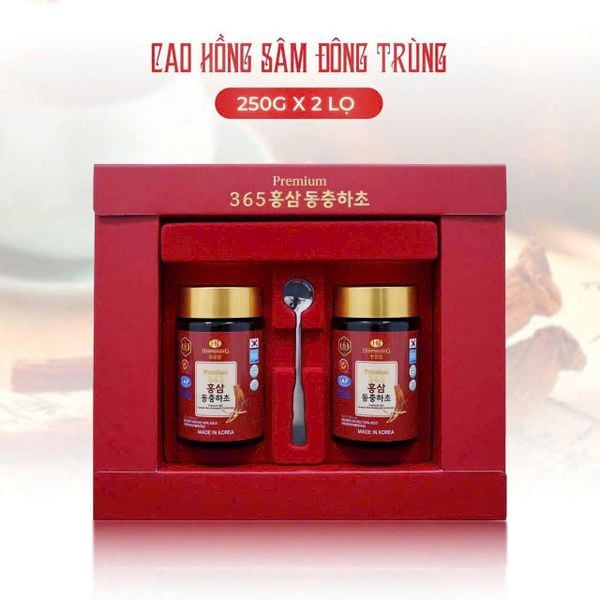 Cao Hồng Sâm Đông Trùng Hạ Thảo 365 Hộp 2 Lọ 250g