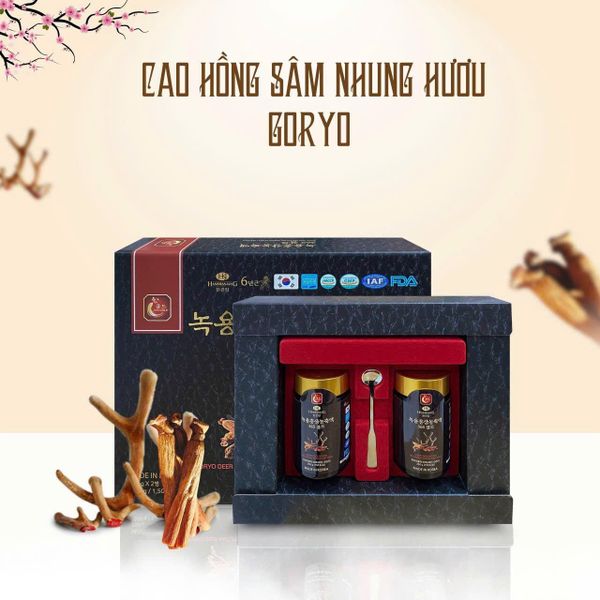 Cao Hồng Sâm Nhung Hươu Hàn Quốc Goryo Hộp 2 Lọ 250g
