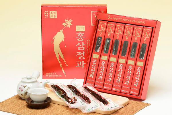Hồng Sâm Củ Tẩm Mật Ong Hàn Quốc KGS hộp 300g có 6 củ lớn
