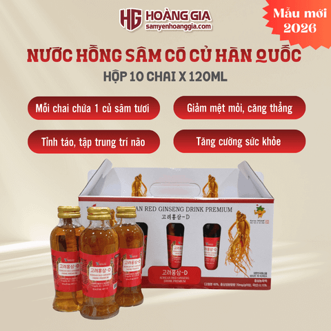 Nước Hồng Sâm Có Củ Kang Food Hộp 10 Chai Loại Tốt