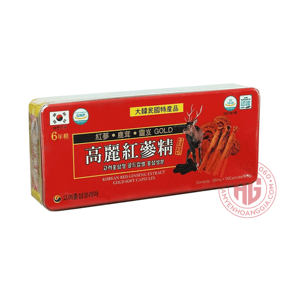 Viên Đạm Sâm Nhung Hươu Linh Chi Kana Hộp Đỏ 120 Viên