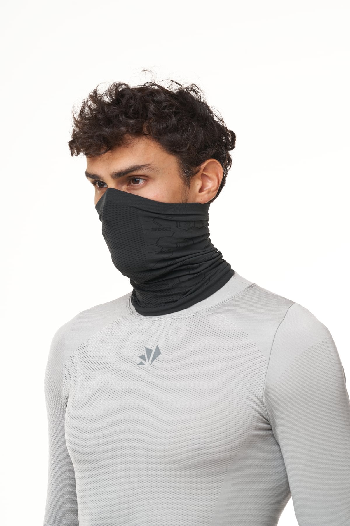Khăn Trùm Nửa Mặt SIX2 Molecola Black Grey