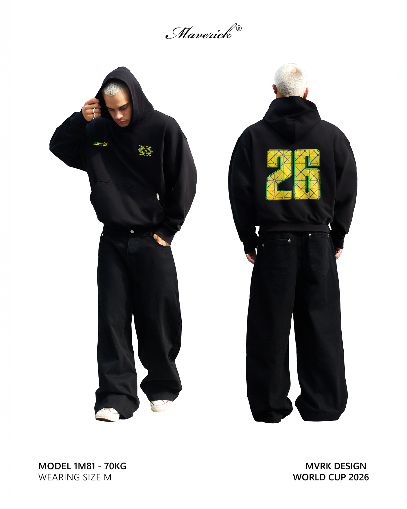 Áo Hoodie Unisex Boxy World Cup 26 440GSM Chất Nỉ Chân Cua Dày Dặn Thấm Hút Chống Nắng Tốt