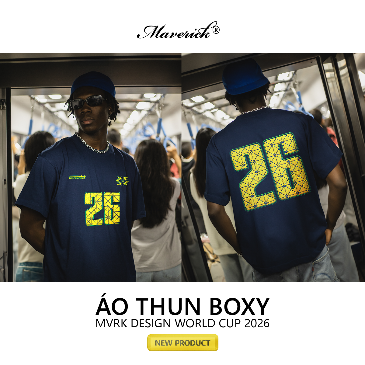 Áo thun MVRK World Cup 26 Unisex Form Boxy 250 GSM 100% Cotton Compact, Áo Mặc Hàng Ngày Thoải Mái Thấm Hút Tốt