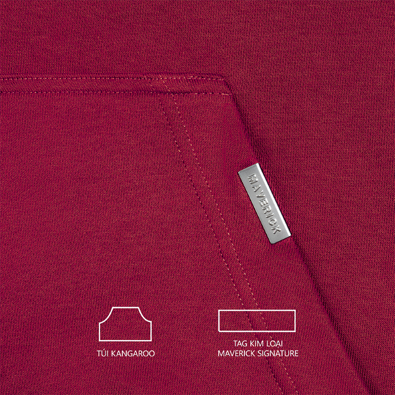 Maverick Initial Boxy Hoodies Red