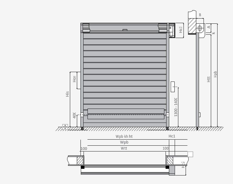  Cửa cuốn tốc độ cao Cách nhiệt 
