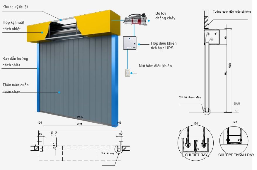  Màn cuốn Ngăn cháy 