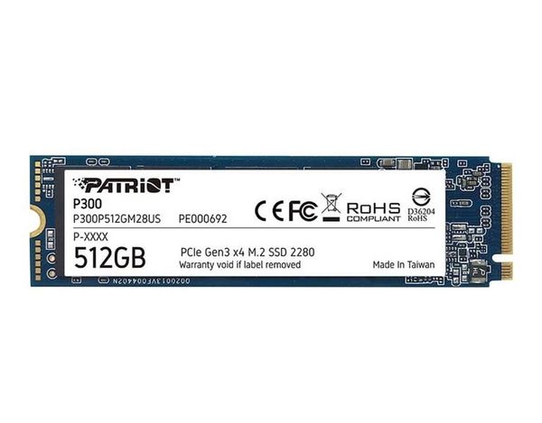 SSD Patriot P300 512GB M.2 NVMe PCLe Gen 3x4 ( Đọc 1700MB/s - Ghi 1200MB/s)
