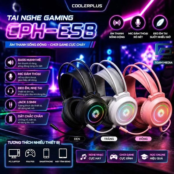 Tai Nghe CoolerPlus CPH-E5B Có Mic (Màu Đen)