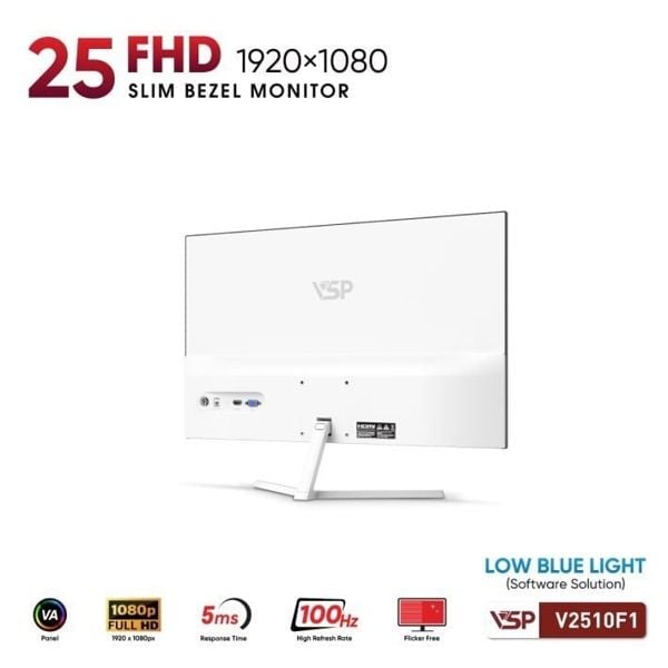 Màn hình VSP V2510F1 (24.5 inch/ FHD/ VA/ 100Hz/ 1ms/ White)