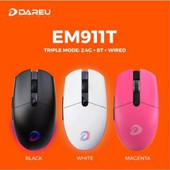 Chuột Gaming Dareu EM911T Pin sạc: 500mAh (3 Mode: USB 2.4G + Bluetooth + Dây) Magenta