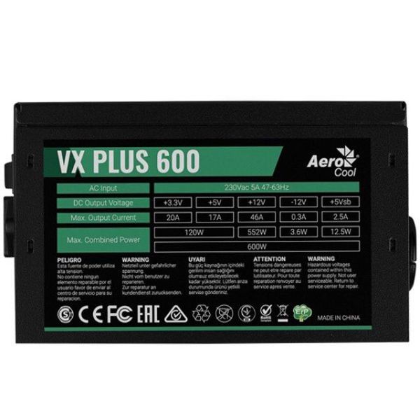 Nguồn máy tính Aerocool VX PLUS 600 230V N-PFC (cũ)