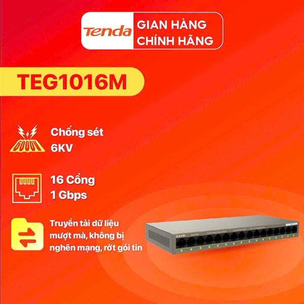 Switch TENDA TEG1016M 16 port Gigabit
