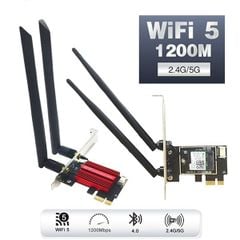 Card wifi PC 7265 tản đỏ Gigabit 5G AC1200 Wifi 5 - Bluetooth 4.0