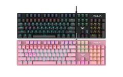 BÀN PHÍM CƠ GAMING AULA S2022 MÀU HỒNG ( Blue Switch, USB, Led Rainbow)