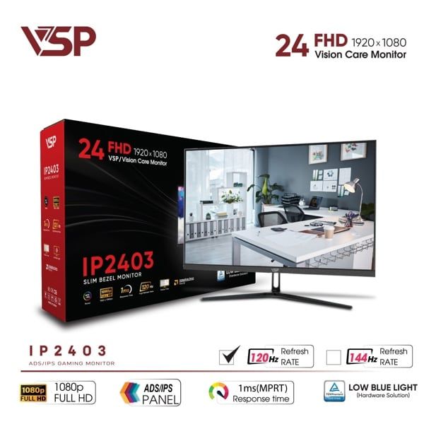 Màn hình VSP IP2403 (23.8 inch/ FHD/ IPS/ 120Hz/ 1ms)