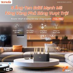 Router Wifi 6 băng tần kép AX1500 Tenda TX2L Pro