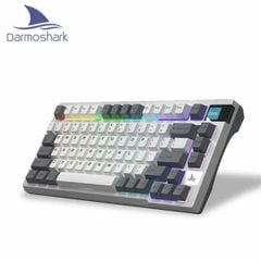 Bàn phím cơ Darmoshark K8 White Grey RGB (3 Mode/Hot Swap/Gateron EverFree Linear Switch)