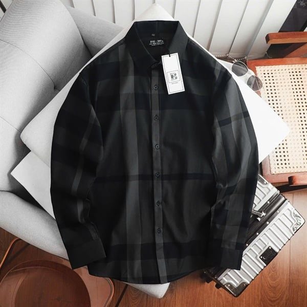 ÁO SƠ MI NAM tay dài caro BBR BIGSIZE [bigsize < 130kg]