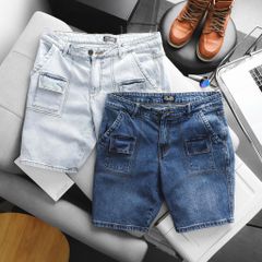 Big Men- Quần short jean bigsize nam tông xanh phối túi thời trang 80- 130 kg - Mã 680 + 682