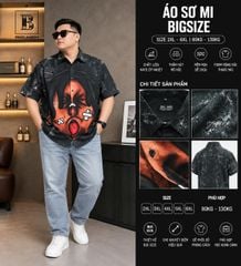 BIG MEN- Áo sơ mi tay ngắn big size nam họa tiết hip hop cartoon cá tính thời trang 80-130kg