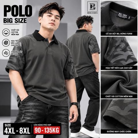BIG MEN- Áo thun polo vải cotton họa tiết tribal, phong cách streetwear/y2k thời trang bigsize nam 85- 135kg_ Polo lửa