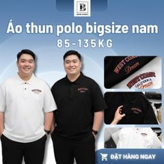 BIG MEN- Áo thun polo cotton thêu họa tiết West Coast thời trang 85-135kg
