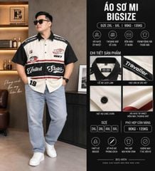 BIG MEN- Áo sơ mi tay ngắn bigsize nam phối họa tiết WTG 1997 thời trang cá tính 90- 135kg