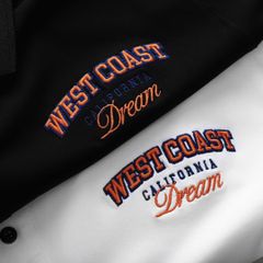 BIG MEN- Áo thun polo cotton thêu họa tiết West Coast thời trang 85-135kg