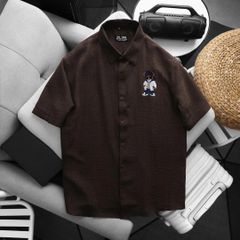 BIG MEN - Áo sơ mi tay ngắn nam big size vải đũi linen thêu họa tiết thời trang cỡ đại < 140kg - SMTN đũi thêu