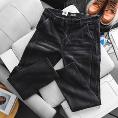 Quần jean ống suông tông đen xám phối cá tính bigsize nam 80- 130 kg