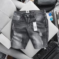 Quần short jean rách tông đen xám thời trang bigsize nam cỡ đại 130Kg - Mã 378